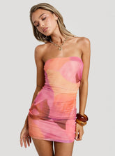 Dark Moon Strapless Mini Dress Multi
