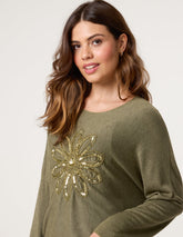 Embroidered Sequin Flower Top