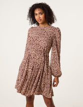 Godet Dress With Self Tie