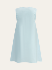 Cotton Ruched Neckline Mini Dress