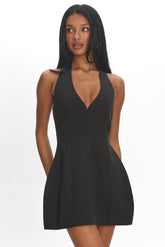Elisabet Halter Neck Mini Dress Black