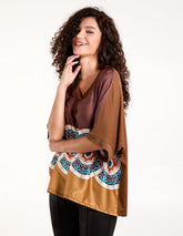 Satin Viscose Back Print Top