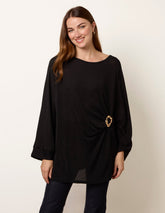 Buckle Metallic Top