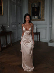 Abella Satin Maxi Dress Ivory