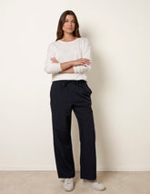 Elasticated Waist Pinstripe Trousers