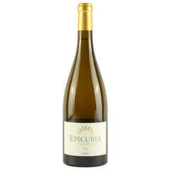 Wine bottle with 'Epicuria' label on a white background