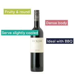 Fruity & round, dense body, serve slightly chilled, ideal with BBQ