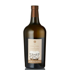 A bottle of Mora & Memo Tino Vermentino Di Sardegna white wine with a label showcasing the brand and grape variety.