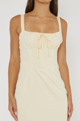 Sweet Pea Tied Bust Midi Dress Butter