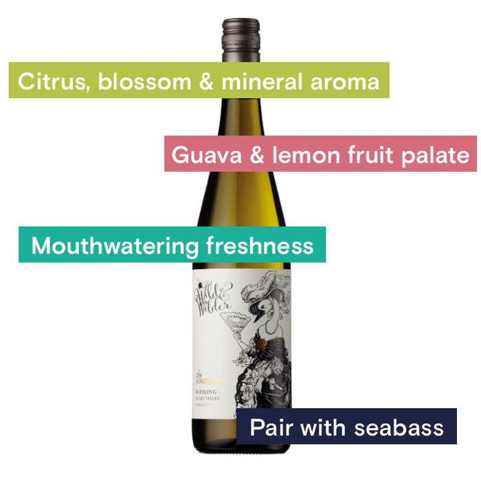 Citrus, blossom & mineral aroma, guava & lemon fruit palate, mouth watering freshness, pair with seabass.