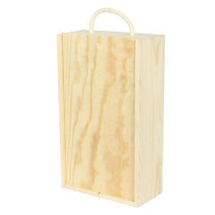 Wooden 2 Bottle Box with Sliding Lid